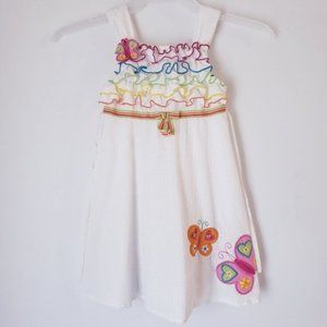 Youngland |White Sleeveless Ruffle Butterfly Dress